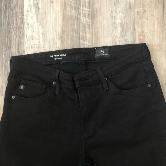 ! adriano goldschmied prima mid rise ankle cigarette jeans in super blac… - Picture 6 of 9